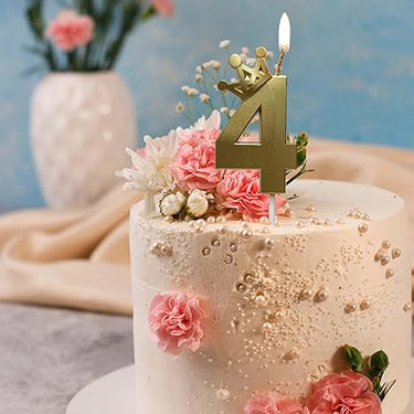 Number 4 Crown Designed Birthday Candle